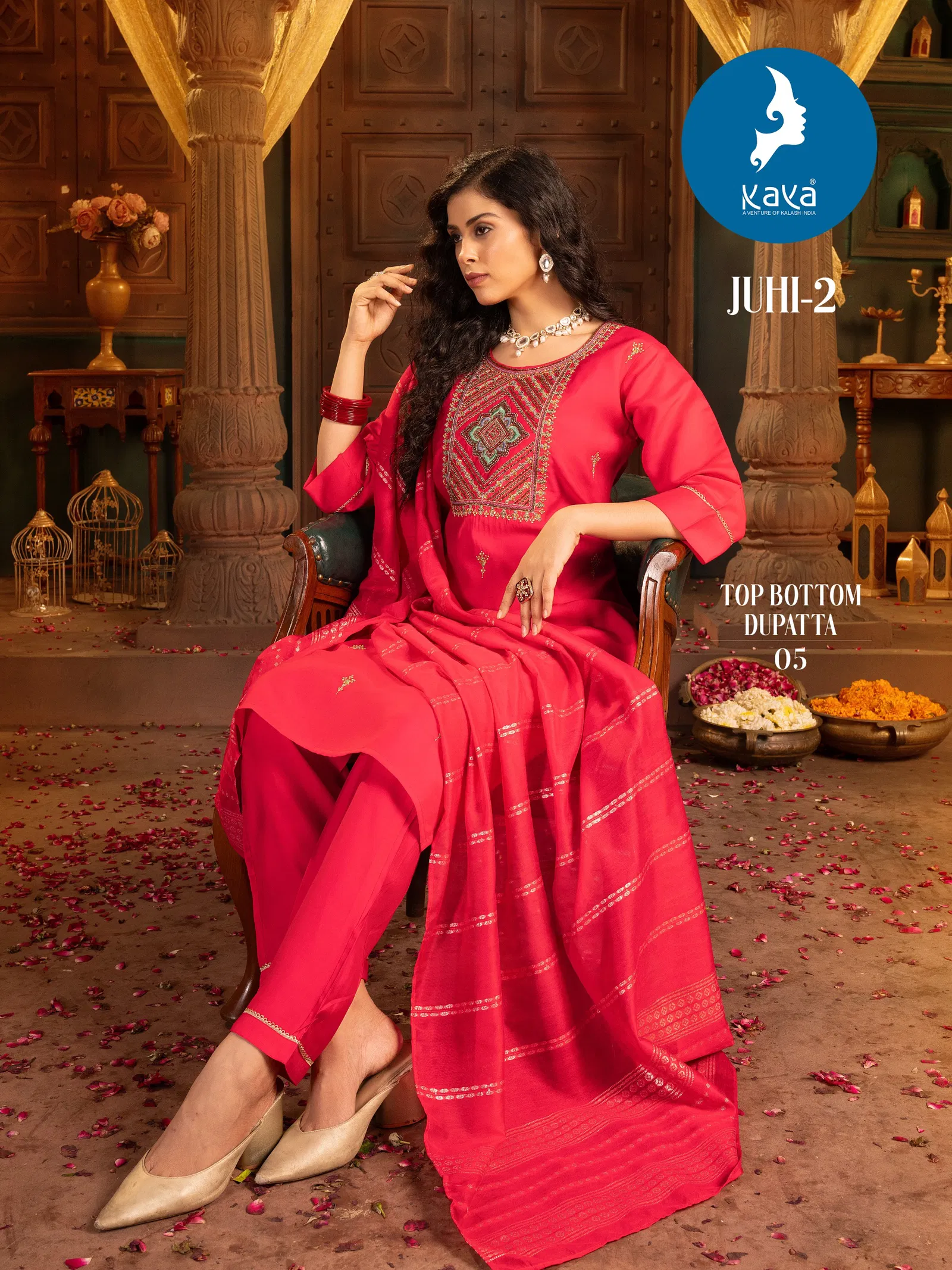 Juhi 2 By Kaya Embroidery Designer Kurti With Bottom Dupatta Wholesale Shop In Surat